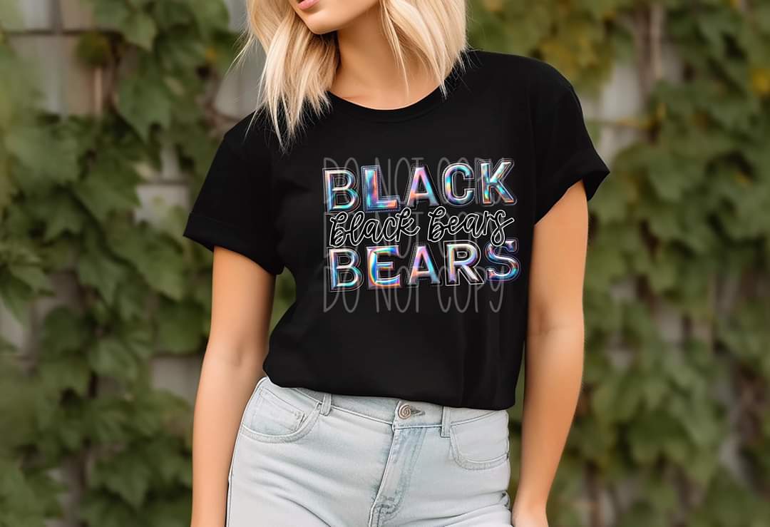 Black bears holographic 45442 DTF TRANSFER
