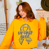 We wear gold Childhood cancer ribbon 45466 DTF transfer