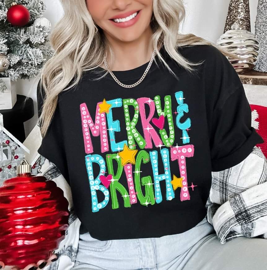 Merry and bright colorful s&g 45472 DTF TRANSFER