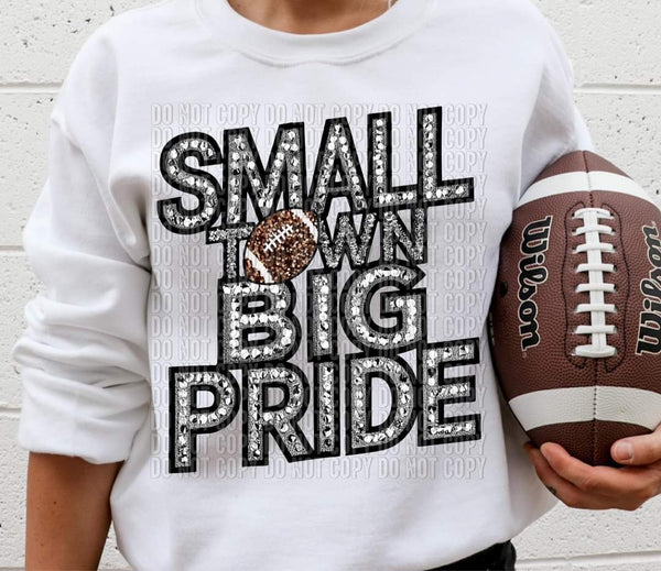 Small town big pride rhinestones football crafti 45487 DTF transfer