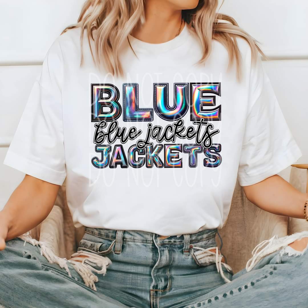 Blue jackets holographic 45518 DTF TRANSFER
