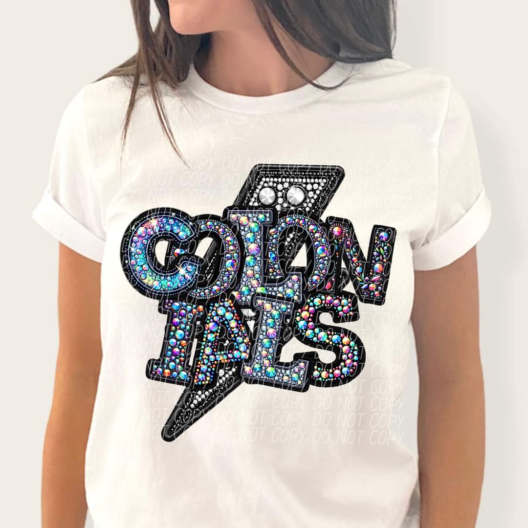 Colonials rhinestones lightning bolt 45569 DTF TRANSFER