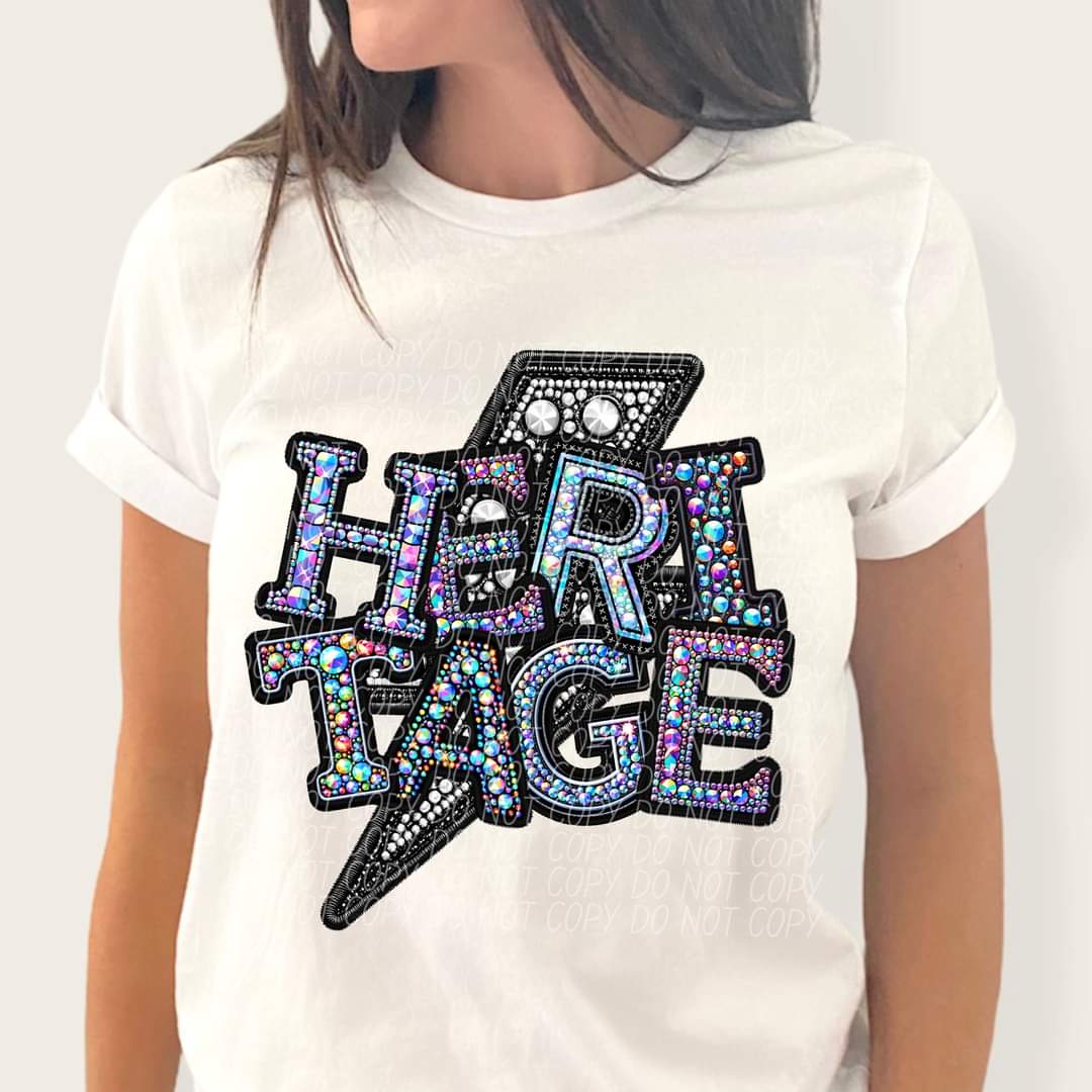 Heritage rhinestones lightning bolt 45566 DTF TRANSFER