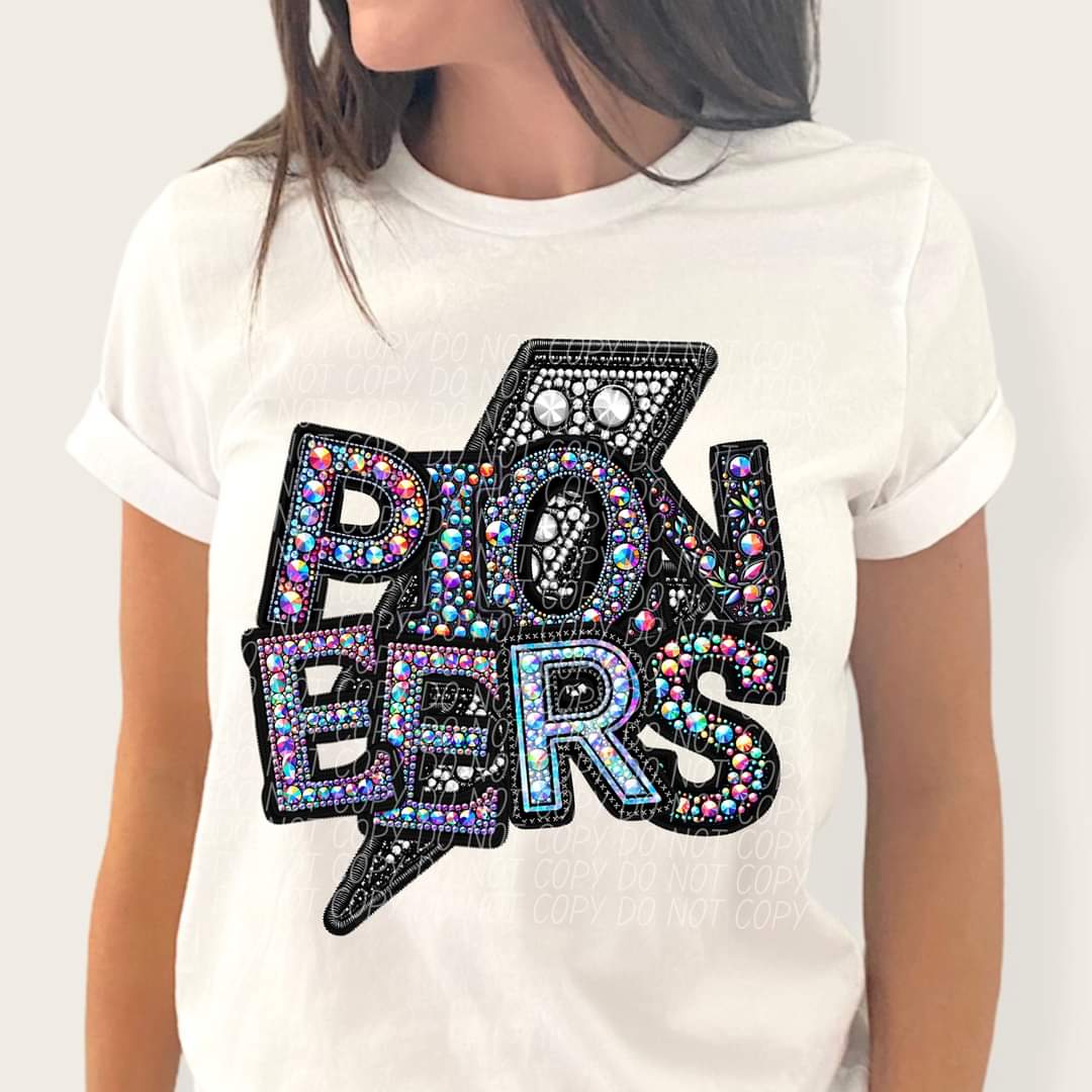 Pioneers rhinestones lightning bolt 45562 DTF TRANSFER