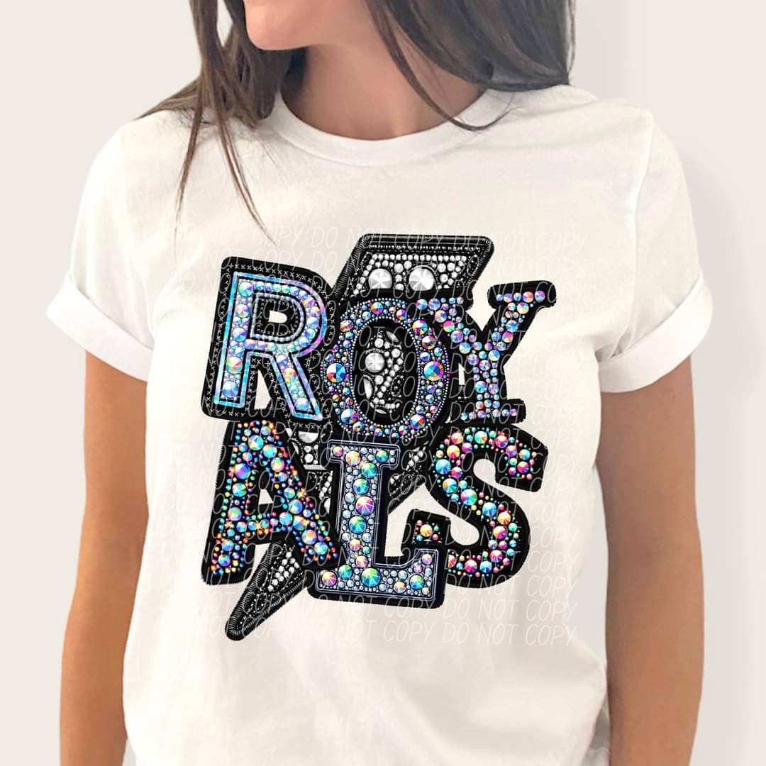 Royals rhinestones lightning bolt 45560 DTF TRANSFER