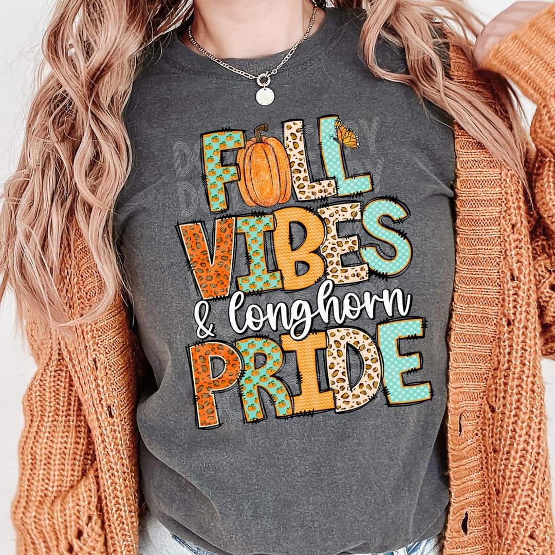 Fall vibes & longhorn pride 45588 DTF transfer