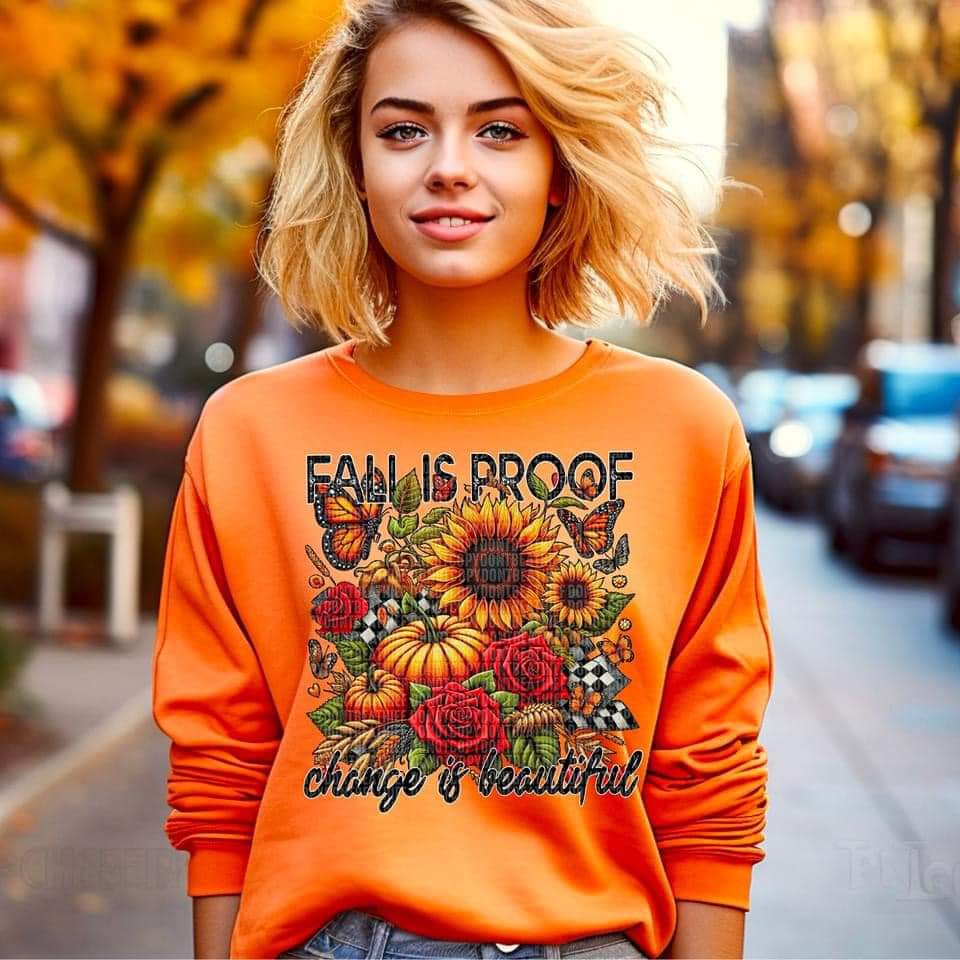 Fall is proof change is beautiful sunflowers 44794 DTF transfer