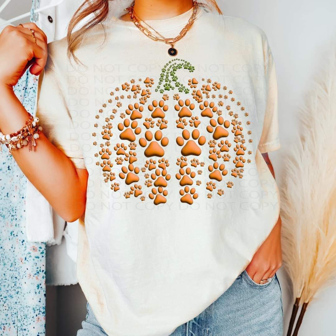 Pumpkin paw prints 45633 DTF transfer