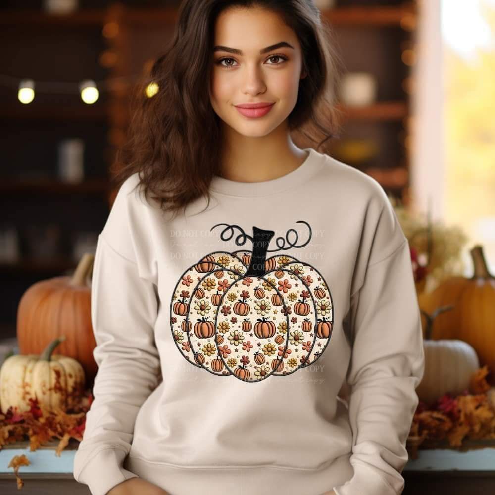 Pumpkin with pumpkin filled inside 45631 DTF transfer