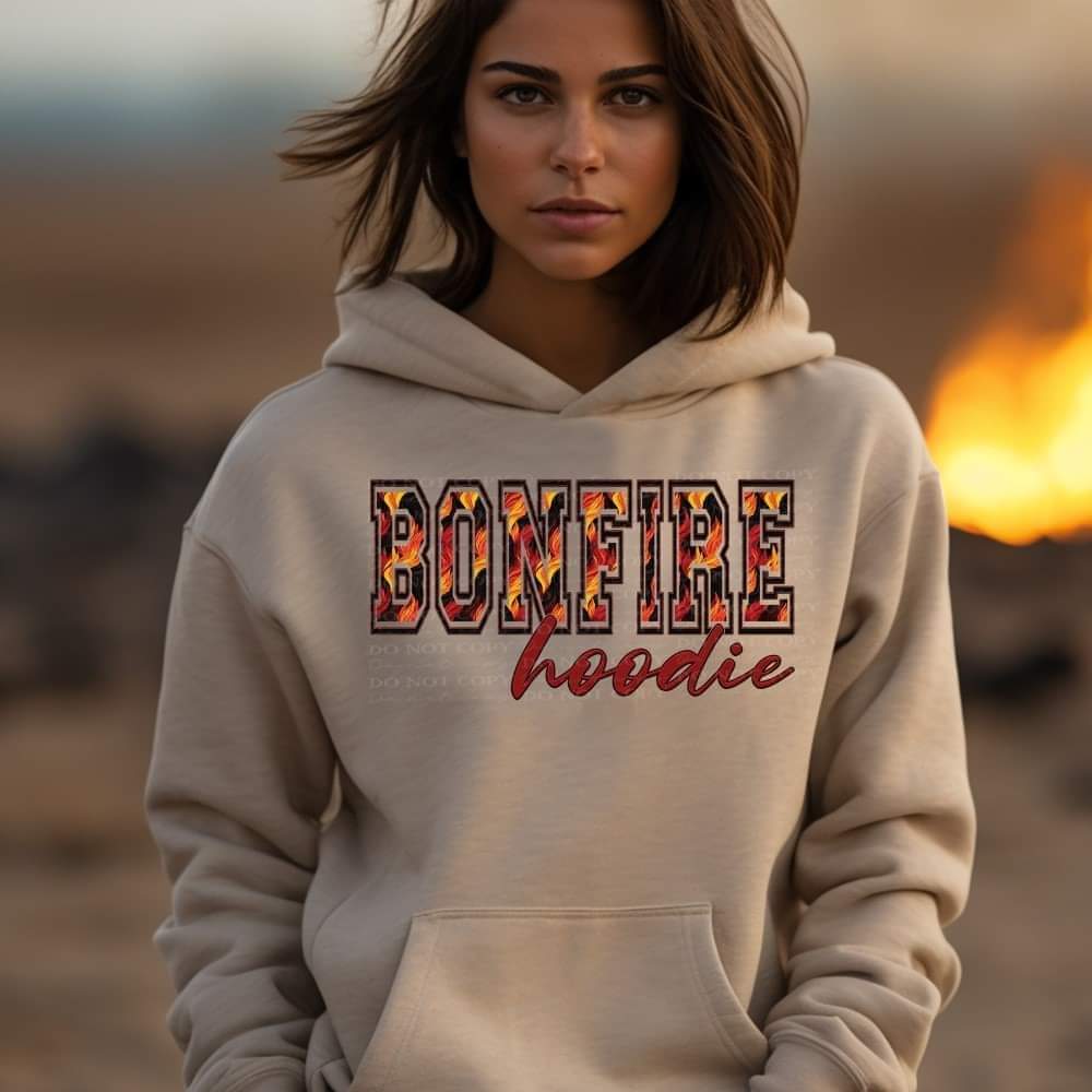 Bonfire hoodie fall floral font 45627 DTF transfer