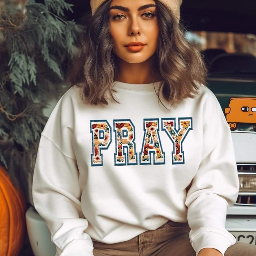 Pray fall floral font 45626 DTF transfer