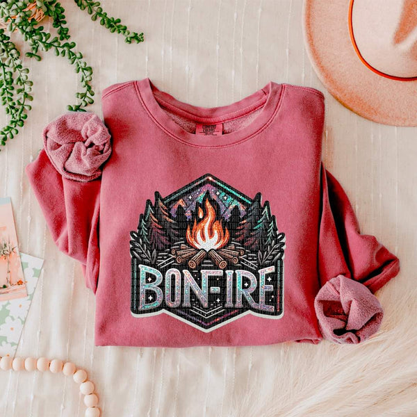 Bonfire faux patch DTF TRANSFER