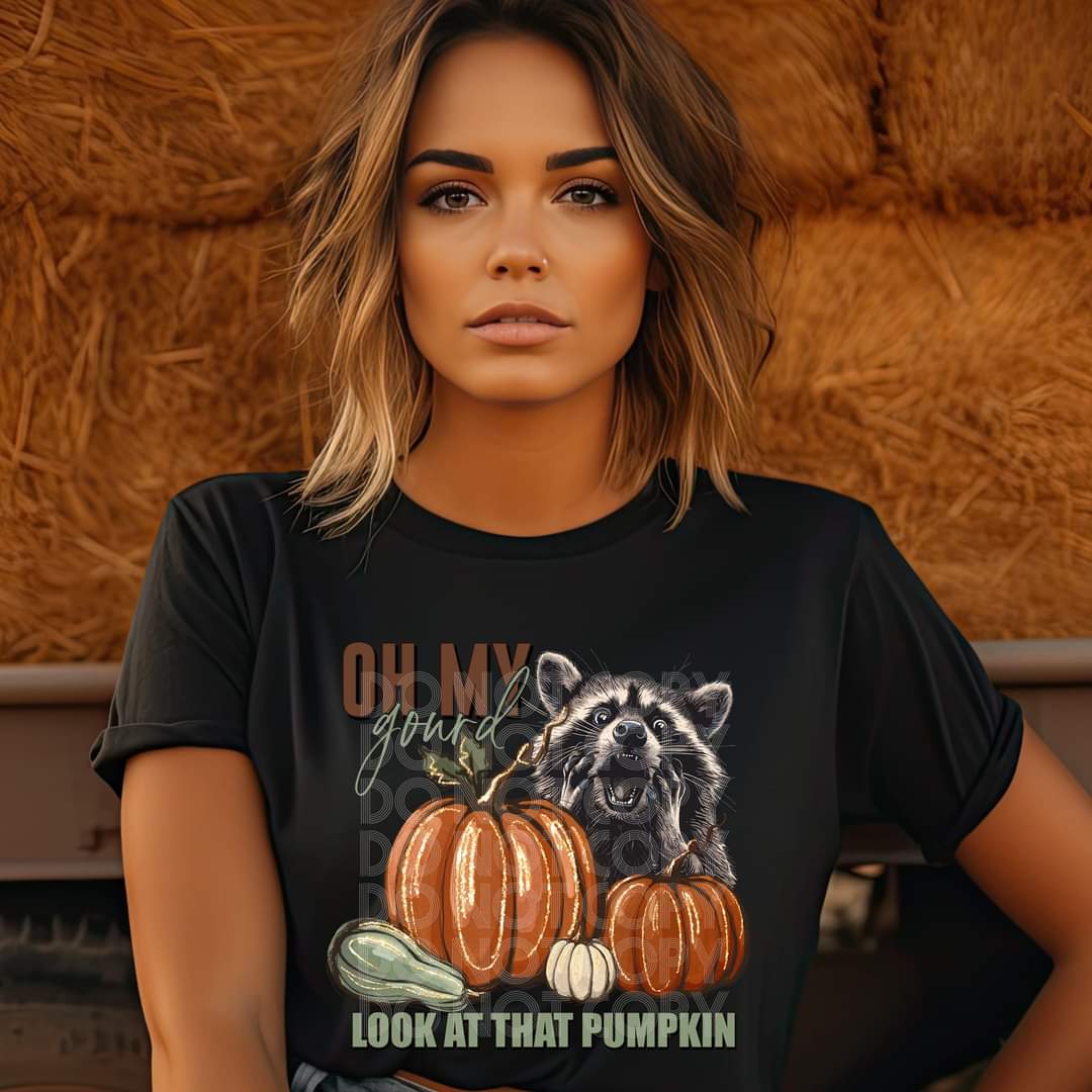 Oh my gourd look at that pumkin racoon SSD 45650 DTF transfer – Mud ...