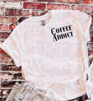 Coffee addict black font DTF Transfers