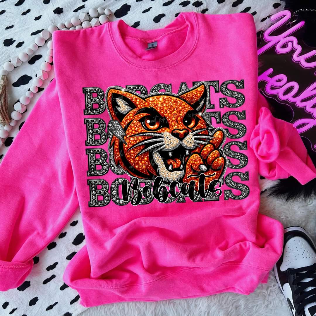 Bobcats stacked rhinestones Virgo DTF transfer