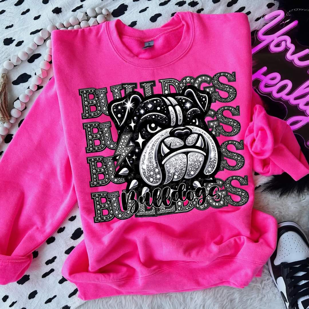 Bulldogs stacked rhinestones Virgo DTF transfer