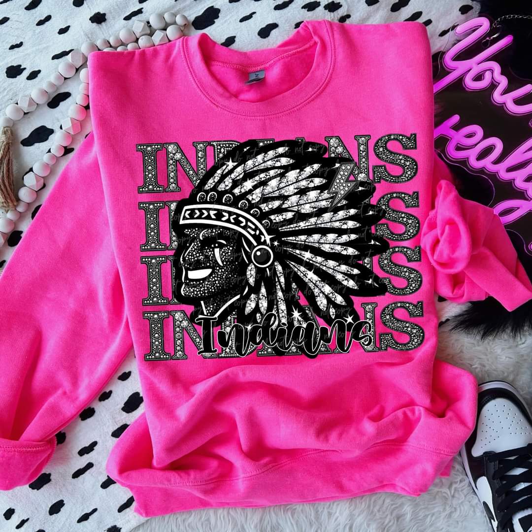 Indians stacked rhinestones Virgo DTF transfer