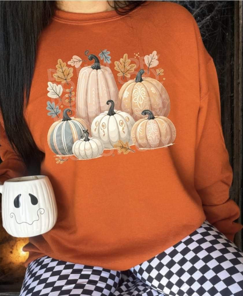 Pastel pumpkins (6)and leaves  ssd DTF TRANSFER
