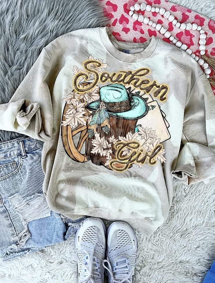 Southern girl turquoise hat ssd DTF TRANSFER