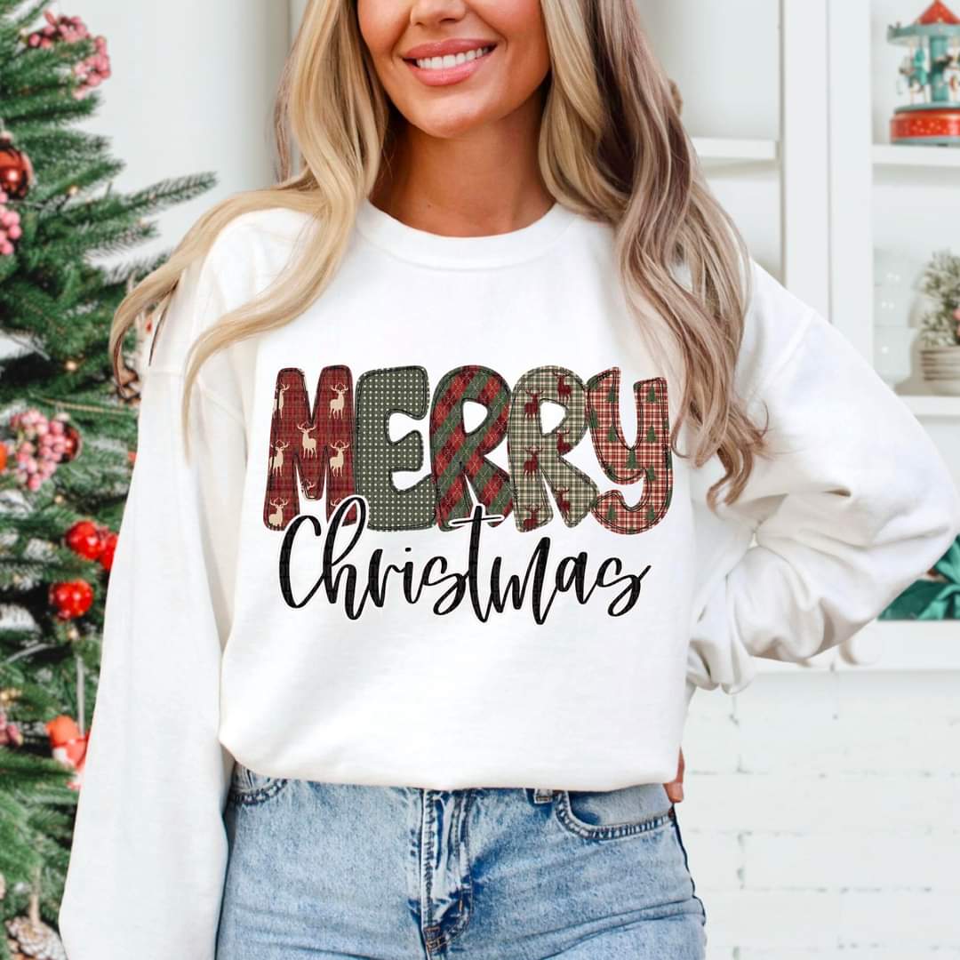 Merry Christmas green and red alpha font SDD DTF transfer