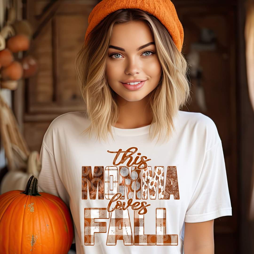 This mama loves fall plaid DD DTF transfer