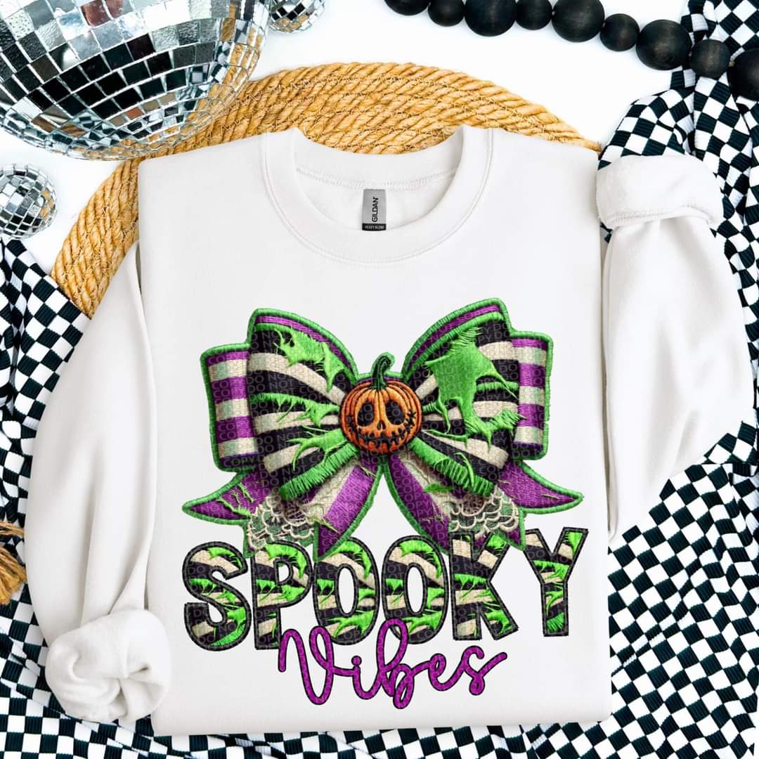 Spooky vibes BOW DTF transfer