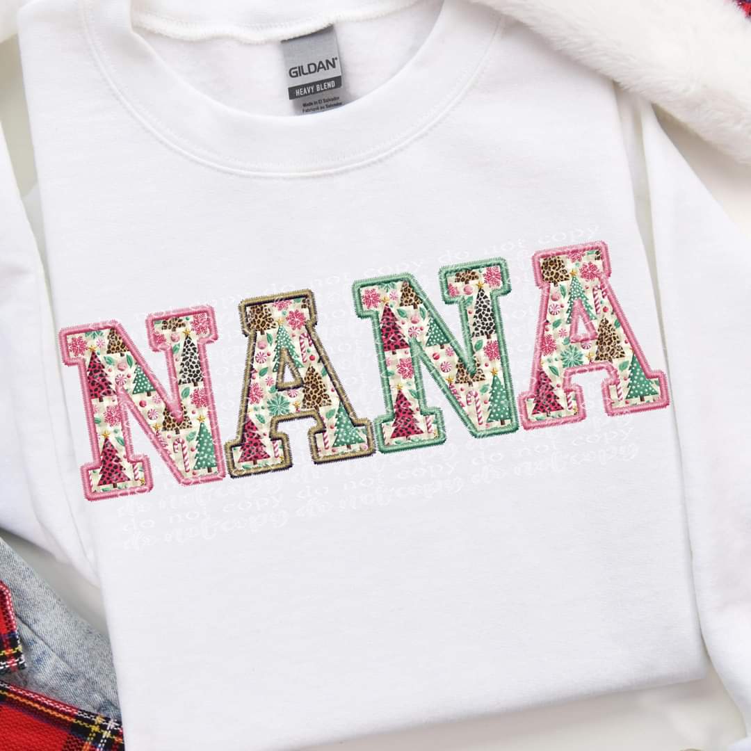 Nana christmas font TDD DTF Transfers