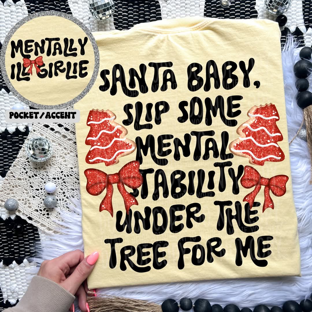 Mentally ill girlie pocket only choose size lyttle DTF transfer