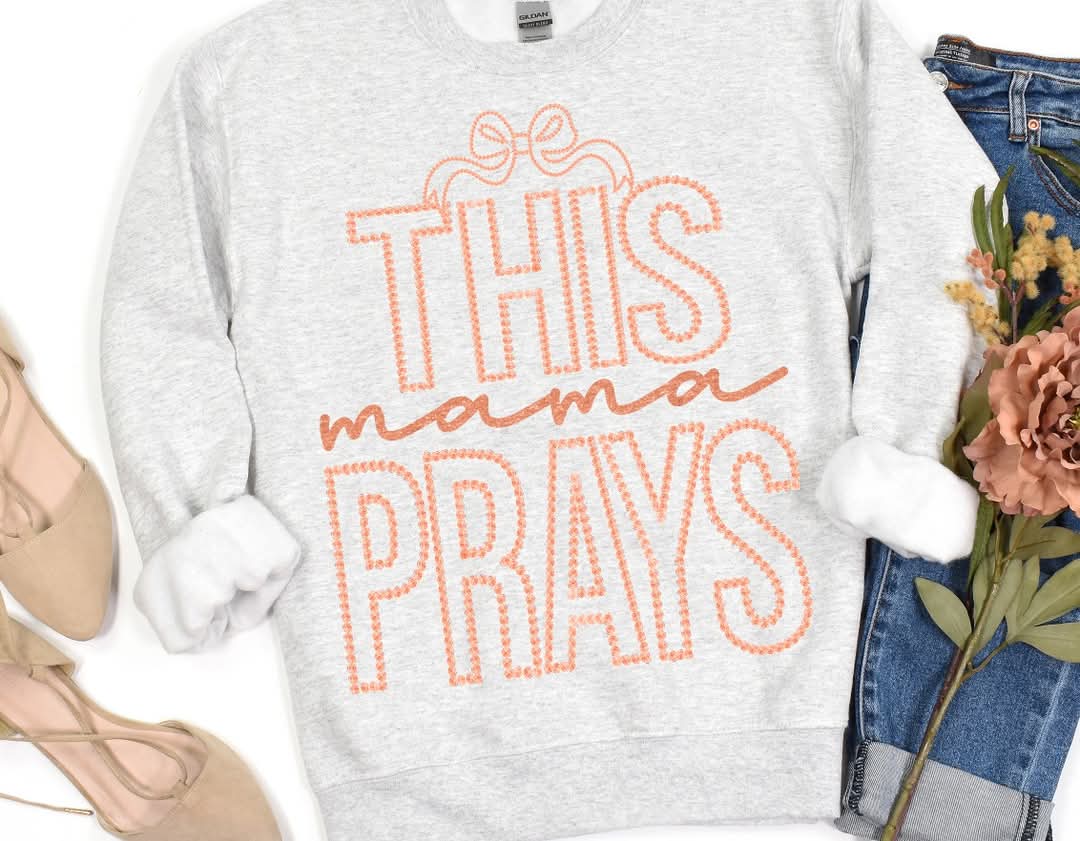 He this mama prays rosette style s&g DTF transfer