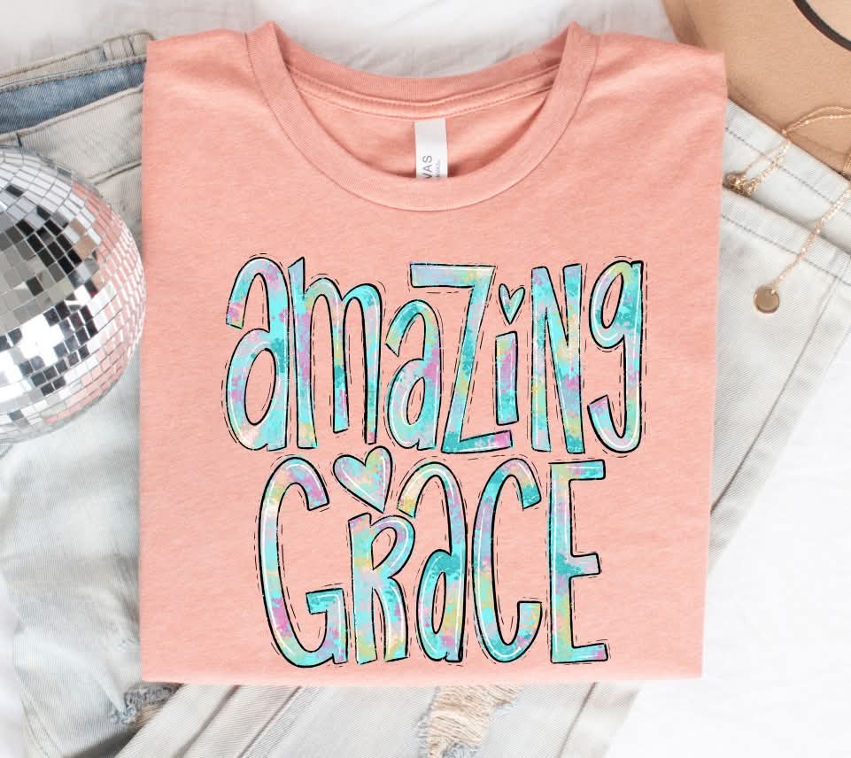 Amazing Grace colorful S&G DTF transfer