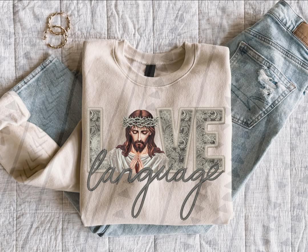 Love language JESUS DTF transfer