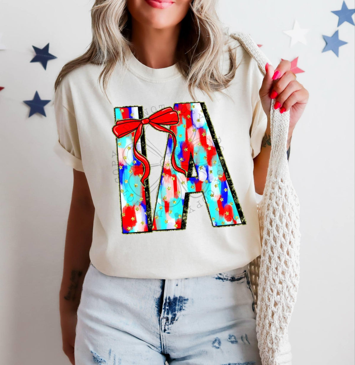 Patriotic brushstroke states DTF transfers