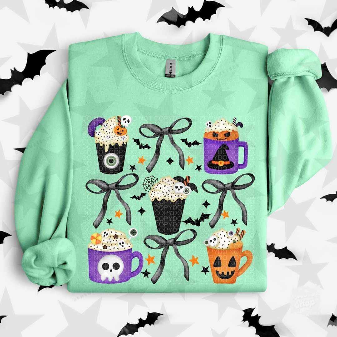 Halloween mug and bow collage (HW) 53427 DTF transfer