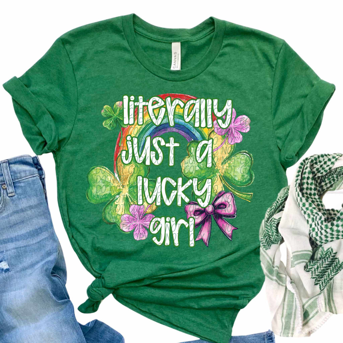 Literally just a lucky girl rainbow (CITY) 85084 DTF transfer