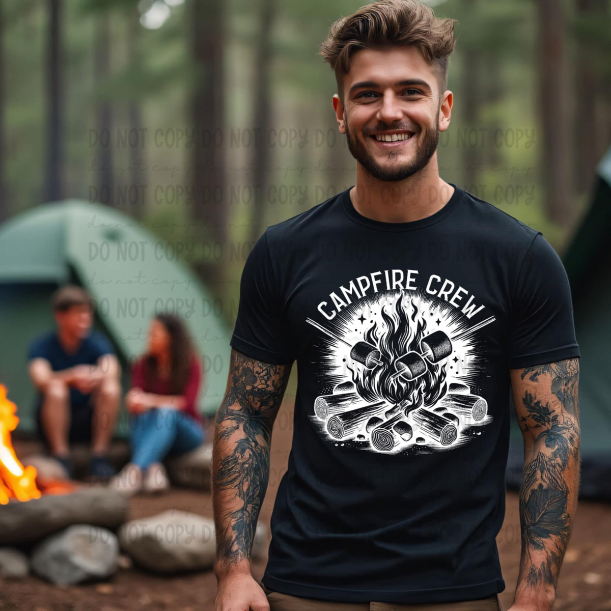 Campfire crew WHITE (Revel) 99787 DTF transfer