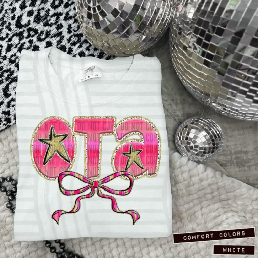 OTA pink with bow (Caplinger) 100648 DTF transfer