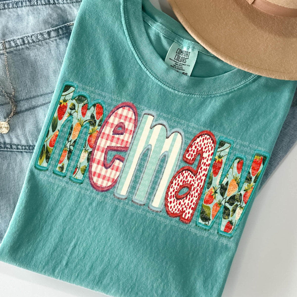 Memaw strawberry patterns 95816 DTF transfer