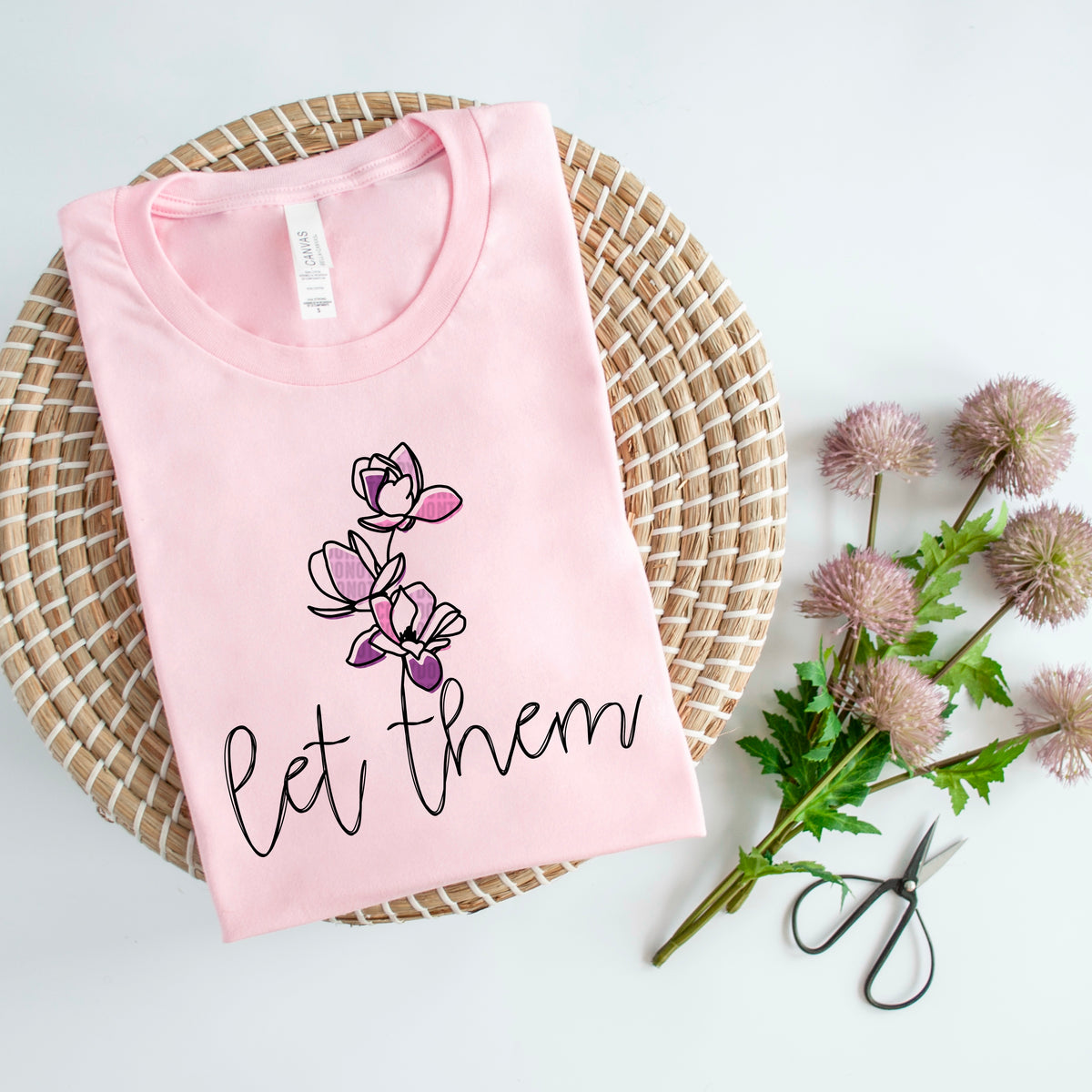 Let them pink flowers 93624 DTF transfer