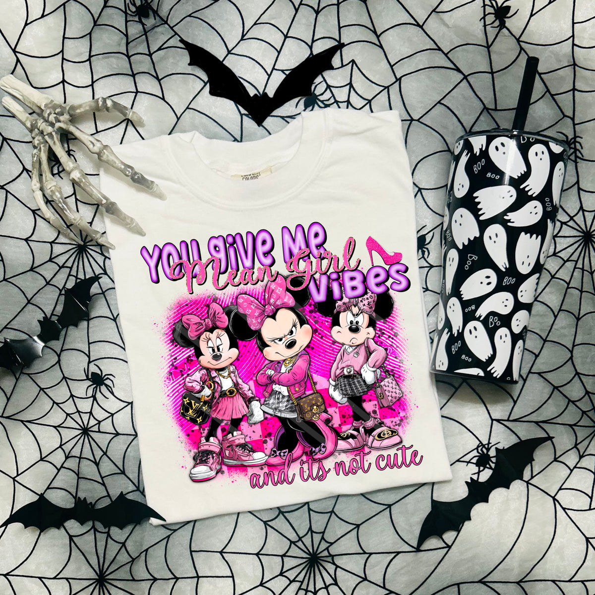Mean Vibes Pink Mouse (chaos) 110291 DTF transfer