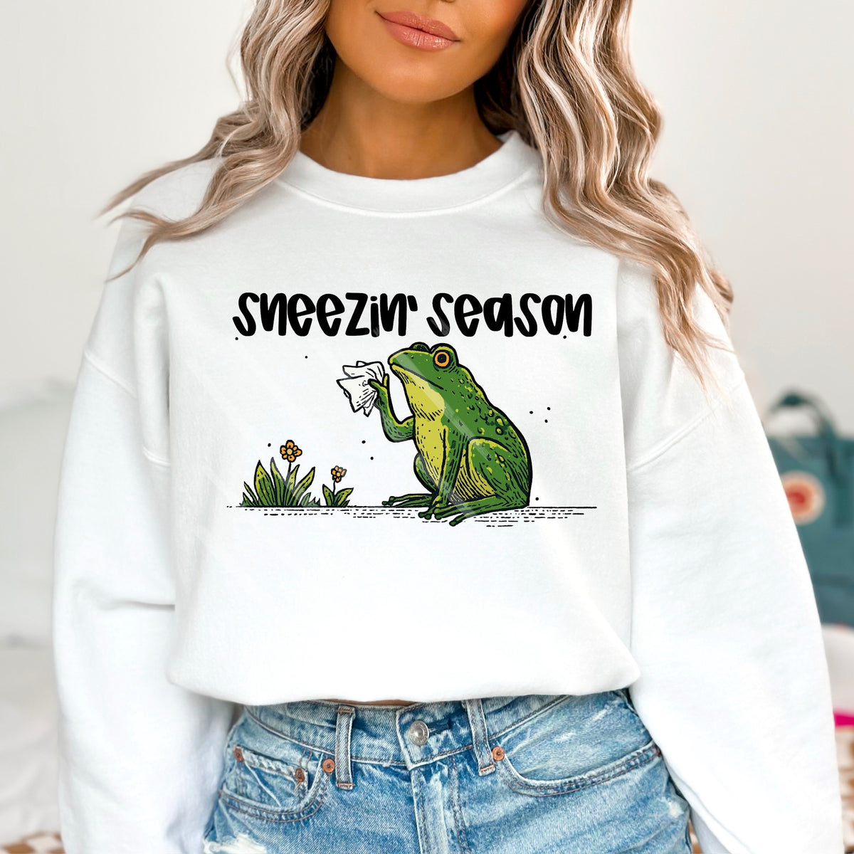 Sneezin Season frog 114140 DTF transfer