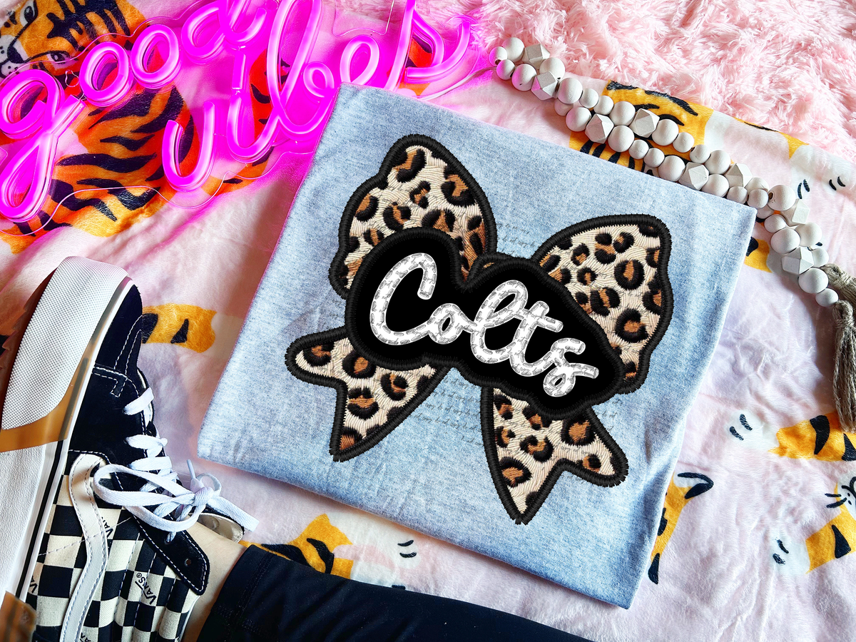 Colts Faux Embroidery Bow 30441 DTF transfer