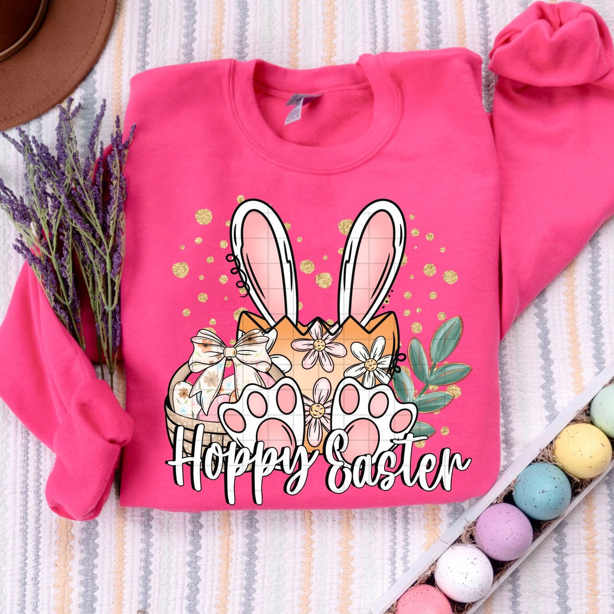 Happy Easter bunny ears and egg (SDD) DTF Transfer