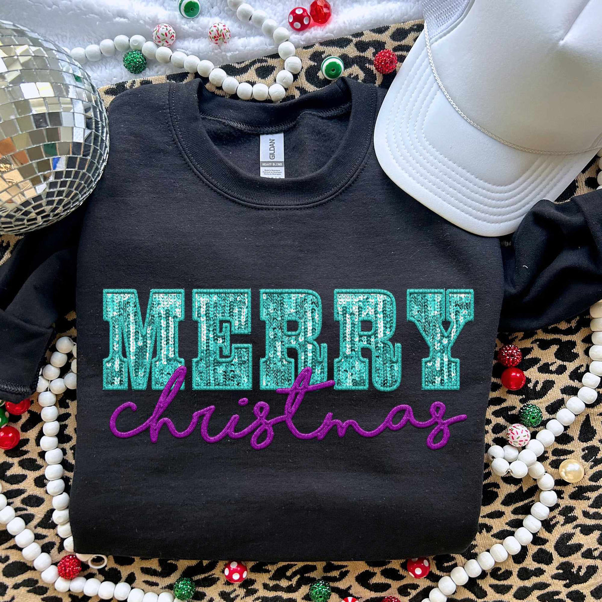 Merry Christmas blue and purple (HW) 70148 DTF transfer
