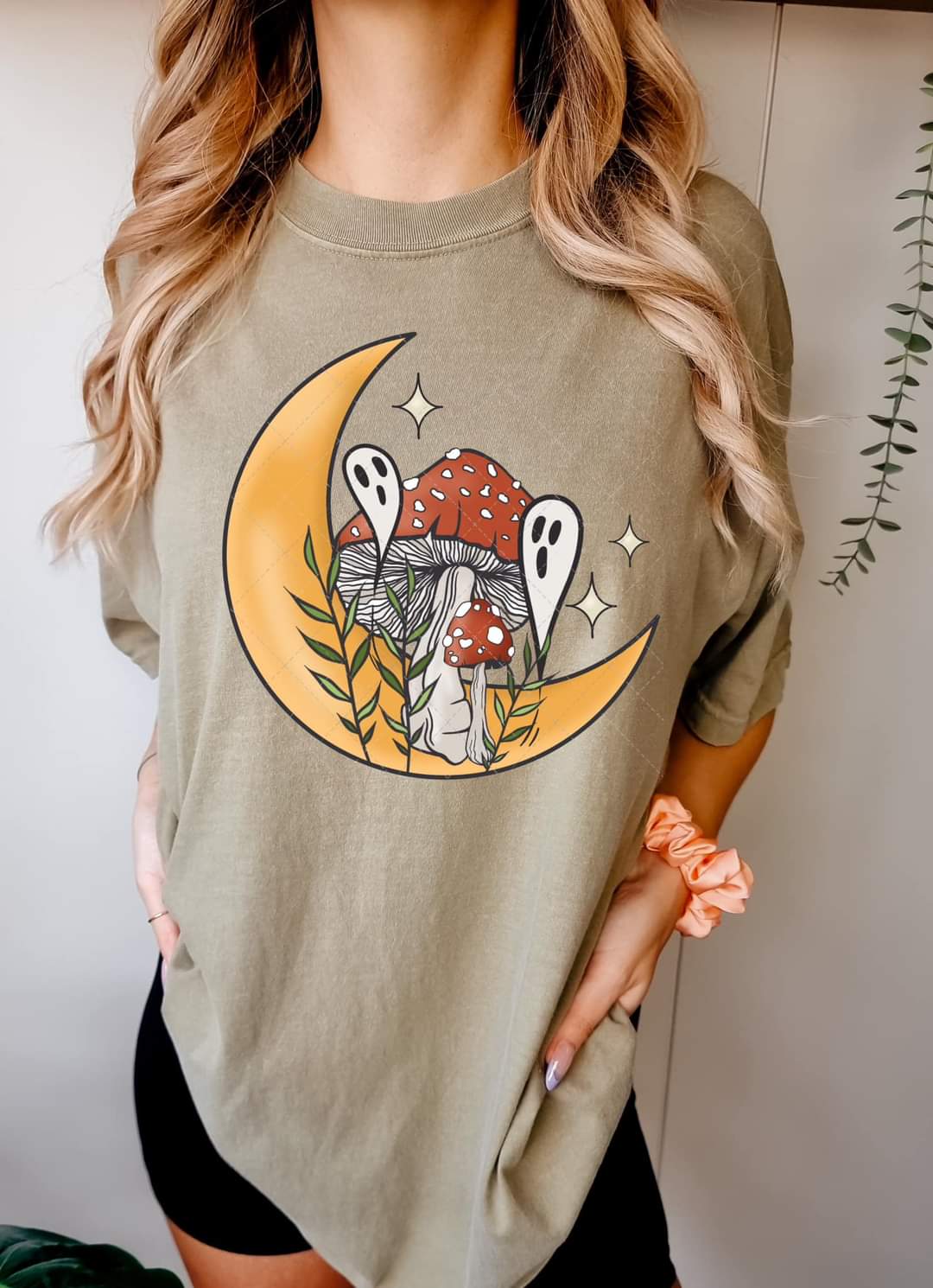 Moon mushroom ghost DTF TRANSFER