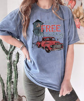 Free country red truck water tower DTF TRANSFER