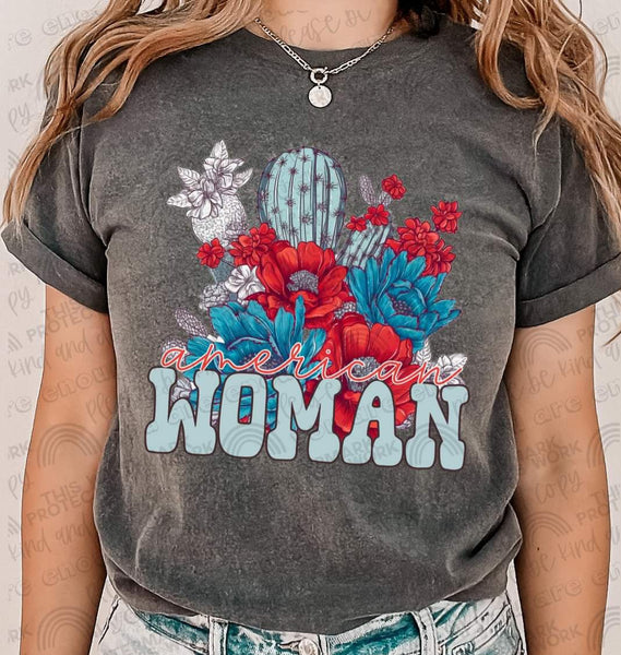 American woman florals DTF TRANSFER