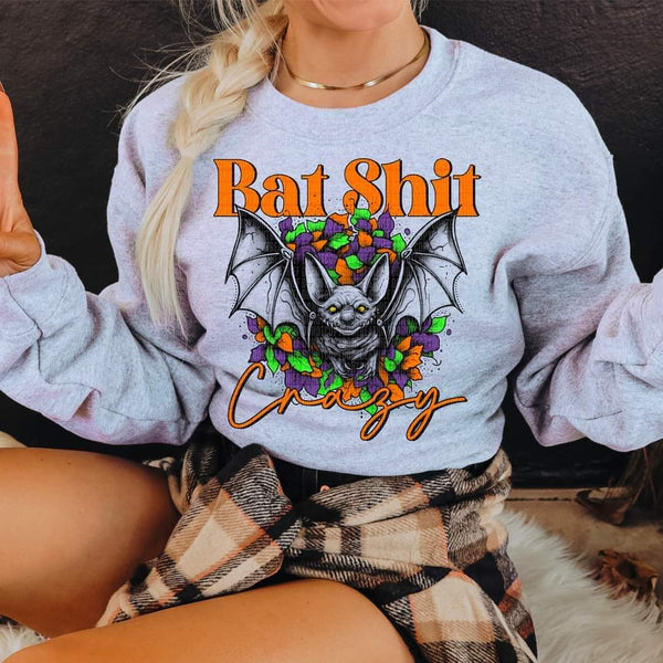 Bat shit crazy full color orange font DTF Transfer