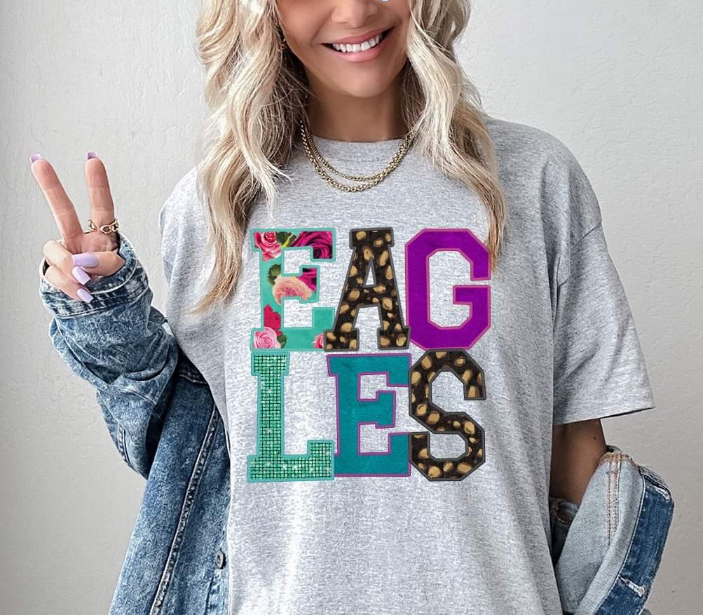 Eagles faux embroidery 8098 DTF transfer