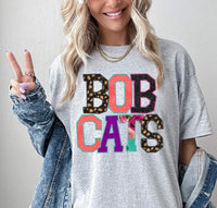 Bob cats faux embroidery DTF transfer