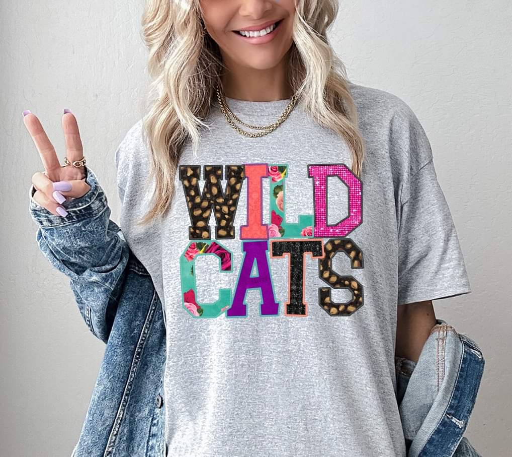 Wildcats faux embroidery 8024 DTF transfer